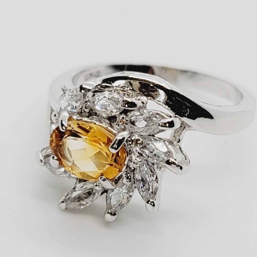 925 Sterling Silver White Gold Plated ring 4.75